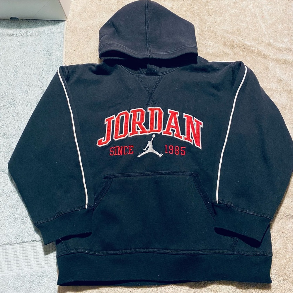 Jordan Black Hoodie with Red Logo